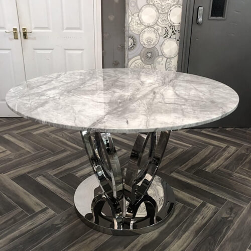 Meja Makan Granit Bulat