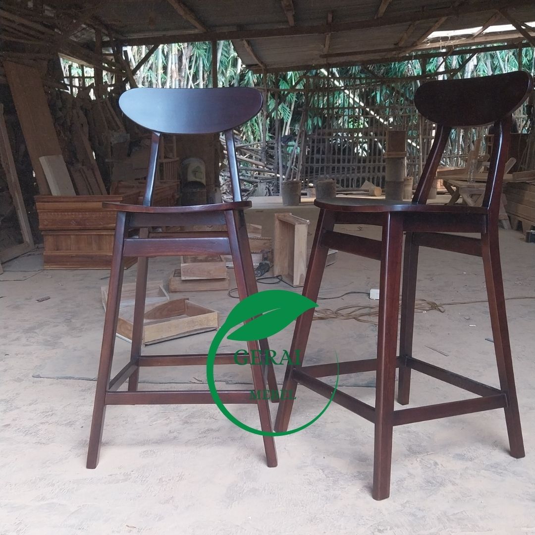 Kursi Bar Retro Minimalis Kayu Jati Berkualitas Bar Chair Wood