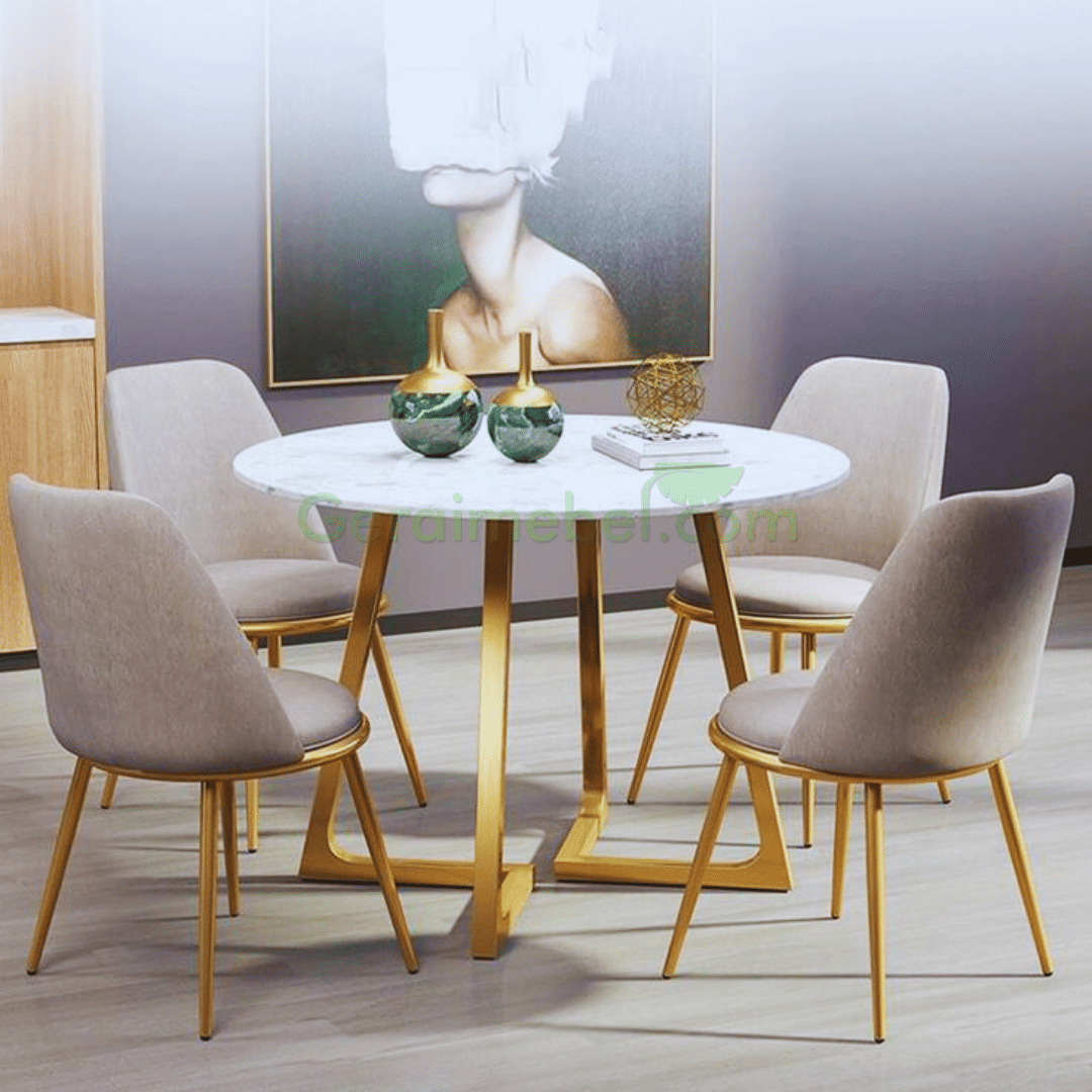 set meja makan marmer bulat