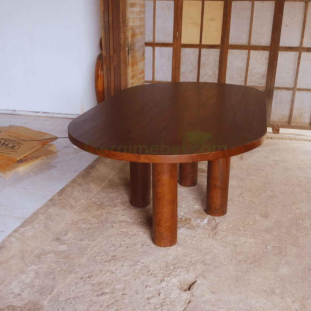 meja makan bentuk oval