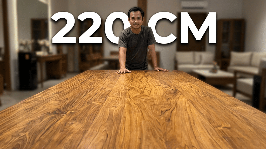 Desain Terbaru 2026 Meja Makan Minimalis Panjang 220 cm Lebar 120 cm dengan 6 Kursi Sofa Modern
